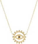 Sylph Gold Evil Eye Necklace for Women, Exquisite Evil Eye Jewelry Simple Pendant Charm Necklace