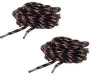 SHOESHINE Round Shoe Lace 4mm Hiking Boot Lace Trekking & Safety Shoelaces Black with Orange Line Color, 2 Pairs