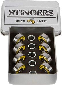 Yellow Jacket Premium Skateboard Bearings, Pro Longboard Bearings, 608, ABEC 11, Washers and Spacers, Yellow Jacket (Pack of 8)