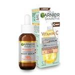 Garnier Targeted Anti Dark Spot Night Serum for Face, with 10% Pure Vitamin C & Hyaluronic Acid, Anti Pigmentation & Dullness, For All Skin Types, Approved by Cruelty Free International, Vegan, 30 ml