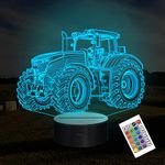 Tractor Gifts for Boys, Girls Attivolife 3D Illusion 16 Color Changing Dimmable Hologram Lighting, Smart Timer Toy USB Charge Table Desk Bedroom Decoration Creative Gift for Kid with Remote Control