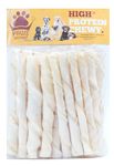 Paws Samrat High Protein White Twist Chew Sticks for Dogs || Highly Digestible, All-Natural Rawhide Alternative Dog Treats || Promotes Dental Health (500 GM)