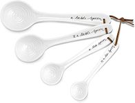 Portmeirion Sophie Conran Measuring Spoons | Set of 6 White Spoons | Made from Fine Porcelain | Dishwasher Safe | Perfect Flatware for Home, Kitchen, and Restaurant