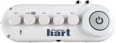 Maker hart Just Combo V- 5 Channel Bluetooth audio mixer with 4-input / Stereo microphone power Input /USB Bluetooth Audio input output / Built-in microphone for receive a phone call Karaoke Podcast