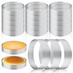 20 Pack Tart Rings 3.15 Inch Perforated Tart Ring Stainless Steel, Round Mousse Cake Ring Metal Pastry Mold for Baking Cooking Pastries, Small Fruit tartet Crust 8cm