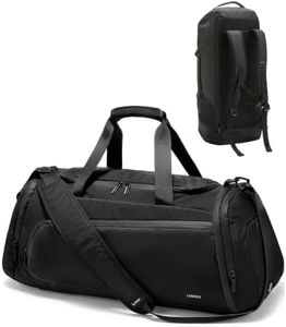 LUGGEX Gym Duffle Bag Backpack for Men Women, TDX01 Expandable Sports Gym Bag with Shoe Compartment, Wet Pocket, Water-Resistant Travel Duffel Bags Carry On Duffel Bag Backpack (TDX-Pro, Black, 40L)
