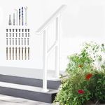 Handrails for Outdoor Steps - Fits 1 to 2 Steps,Outdoor Stair Railing,Easy DIY Installation Kit Included, White Wrought Iron Hand Rails for Outdoor Steps,Upgrade