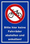 Melis Folienwerkstatt Sign - Bicycles Parking - 30 x 20 cm | Drill Holes | 3 mm Aluminium Composite - S00050-023-F -20 Variants