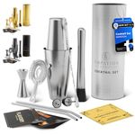 EMPATION Cocktail Shaker, 9-piece Cocktail Set with 825ml Boston shaker, Cocktail Making Kit with recipe cards perfect as a gift, Bar Set for Beginners & Pros, Bar accessories for home pub