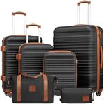 COOLIFE Luggage Set 6 Piece, 16" 20" 24" 28" Suitcase Set + Expandable Travel Duffels Bag ＆ Toiletry Bag | ABS Hard Shell, TSA Lock & Spinner Wheels - for Europe, Cruise, Study Abroad & Family Travel