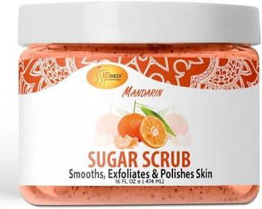 SPA REDI – Sugar Body Scrub, Mandarin, 16 Oz, Exfoliating, Moisturizing, Hydrating and Nourishing, Glow, Polish, Smooth and Fresh Skin - Body Exfoliator