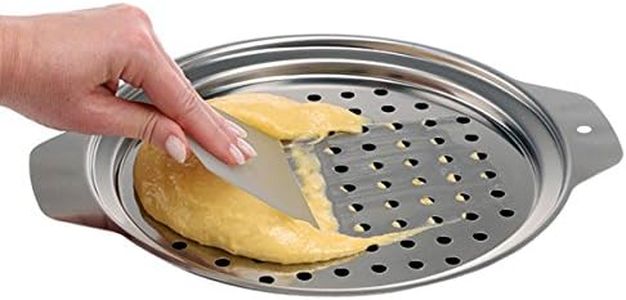 Hicook Stainless Steel Spaetzle Maker Lid with Scraper Traditional German Egg Noodle Maker Pan Pot Spaghetti Strainer