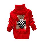 De feuilles Kids Boys Girls Turtleneck Sweater Knitted Pullover Christmas Jumpers