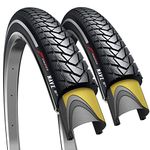 Fincci Pair 700x35c Tire 37-622 Foldable 60 TPI City Commuter Tires Reflective with Nylon Protection for Cycle Road Mountain MTB Hybrid Touring Electric Bike Bicycle - Pack of 2X 700 x 35c Tires