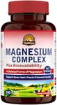 Vitalitown Magnesium Complex Supplement 500mg, Maximized Absorption, Non-Buffered, Chelated Magnesium Glycinate, Malate, Taurate & Citrate, for Sleep, Muscle, Energy & Heart, Vegan, Non-GMO, 240 Caps