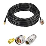 SUPERBAT SMA Male to N Male RF Coaxial Coax Cable 25ft + 5pcs RF Coax Adapter Kit, SMA-N Cable + SMA to N Male/Female Adapter KIT for Cell Phone Signal Booster Router 3G 4G LTE Ham Antenna etc