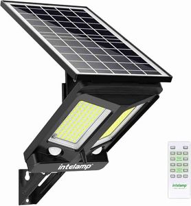 intelamp Outdoor Solar Light with Remote, Solar Security Light Outdoor Motion Sensor, Solar Street Light,12500mAh 2000LM Waterproof Solar Lamp for Garden, Garage, Parking Lot, Playground