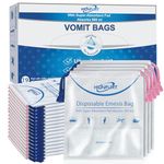 Hionfurt Absorbent Vomit Bags Disposable,12Pcs Emesis Bags-Turns Vomit into Gel,Leak Resistant Barf Bags,900ml Portable Nausea Bags for Travel Motion Sickness,Pregnancy,Kids,Taxi,Car