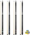 FESHIR Pool Stick Set of 4 Pool Cues Sticks Made of Premium Maple Wood, Includes 4 Extra Billiard Chalk for Pool Cues, 58" Billiard House Bar Pool Cue Sticks for Professional Billiard Players