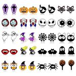 Halloween Earrings for Women Ghost Spider Pumpkin Skeleton Drop Earrings Set Halloween Jewelry Set for Teen Girls Costume Earrings for Halloween Party (Halloween Earrings-20 Pairs)…