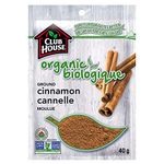 Club House, Quality Natural Herbs & Spices, Organic Ground Cinnamon, 40g