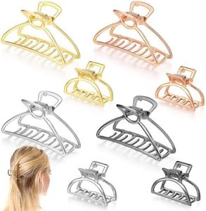 Duyteop 8 Piezas Pinza De Pelo Hueca De Metal, Clips De Garra Pelo Metal, Clip De Garra Antideslizante Grande, Pinzas Para El Cabello Grandes, Clips De Pelo De Agarre De Metal Grandes Antideslizantes