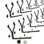 Right Arrange Steel Pegboard Hooks 50-Pack 1" + 2” L Hook, Black - Will Not Fall Out, Fits Any Peg Board - Organize Tools, Accessories, Workbench, Garage Storage, Kitchen, Crafts, Jewelry, Retail