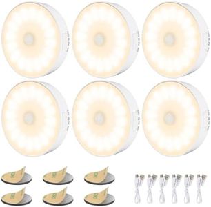 Electight 14 LEDs Motion Sensor Light Indoor, 6 Pack Newest Night Light USB Rechargeable, 3 Light Modes & Long Last Battery, Cordless Magnetic Nightlight for Bedroom, Closet, Hallway (Warm White)