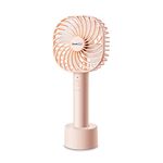 Geek Aire GF3 5 Inch Rechargeable Mini Fan with USB Charging | 5 Speed Option | Portable, Handheld and Small Table Fan | 2500 mAh Li-ion Battery | For Baby, Makeup, Travel, Home and Office (Pink)