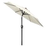 Simple Deluxe 7.5' Patio Umbrella Outdoor Table Market Yard Umbrella with Push Button Tilt/Crank, 6 Sturdy Ribs for Garden, Deck, Backyard, Pool, Beige