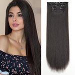 Clip in Hair Extension 4pcs Set Straight Hair Extensions Clip in,Hair Pieces For Women YDDM Synthetic hair fibres