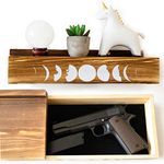 Hidden gun sotrage shelf-Concealment Furniture - 14.4'' wide Shelf Hidden Storage - Hidden Storage Wall Decor - Wall Safe Hidden Shelf - Concealment Shelf For Home-gun safe for handgun