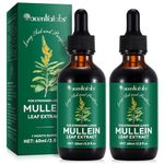 Mullein Leaf Liquid Drops for Lungs, 60ml*2 Mullein Leaf Drops with Premium Mullein Leaf Extract, Support Cleanse Respiratory Herbal 2 Fl.OZ