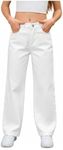 MakeMeChic Girl's Baggy Straight Le