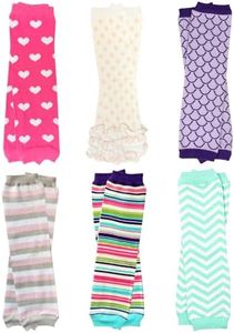 juDanzy 6 Pairs of Solid Baby, Toddler and Child Leg Warmers (Hearts, Stripes, Dots, Chevron, Designs, Mermaid, One Size)