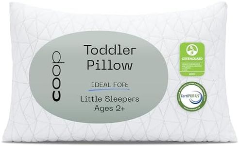 Coop Home Goods Original Toddler Adjustable Pillow, Soft, Breathable & Washable Mini Bed Pillows for Kids with Premium Memory Foam for Neck, Knee & Back Support, CertiPUR-US/GREENGUARD Gold, 19" x 13"