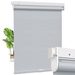 Moonice Cordless Roller Blinds No Drill No Tools Roller Blinds Blackout Shades with Heat Insulation Easy to Install Waterproof Window Blinds for Home Ofiice Bathroom (Gray, 110cm W x 180cm H)