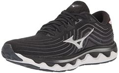 Mizuno Women's Wave Horizon 6 Sneaker, Black Silver, 6 UK