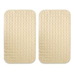 HOKIPO Anti-slip Bathroom Shower Mat With Suction Cups (Beige, PVC, 46 cm X 78 cm)