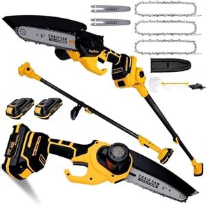 MoJoTools 2-in-1 Cordless Mini Chainsaw & Pole Saw – 15FT Extendable Tree Trimmer | 20V Battery-Powered, Lightweightv,Gift for Dad Husband & Safe Garden Tool for Pruning & Wood Cutting