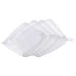 PATIKIL Aquarium Filter Media Bags 10x10cm 6 Pack Fish Tank Mesh Bags with Zipper White