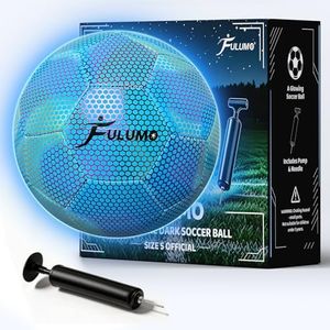 FULUMO Soccer Ball Size 5 Blue Glow in The Dark Soccer Balls