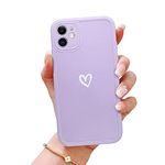 Newseego Compatible for iPhone 12 Case,Heart iPhone 12 Case Cute Love-Heart Simple Pattern iPhone 12 Phone Case for Grils Women Shockproof Slim Soft Silicone Protective Case Cover for iPhone 12-Purple