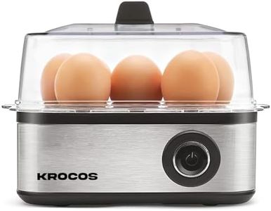 KROCOS 2-in-1 Egg Boiler & Poacher | Boil 8 Eggs, Poach 4 Eggs, Vegetable Steamer | 3 Boiling Modes, Stainless Steel Body, 500W Power, Transparent Lid, Auto Turn-Off, Silver
