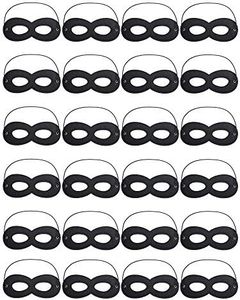 Boao 24 Pack Black Felt Eye Mask Half Masks Halloween Dress up Masks with Adjustable Elastic Rope for Party Cosplay Costume Accessory (Black)