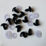 Crochet Now | 24pcs Safety Eyes with Washers for Crafts, Amigurumi, Teddy Bear and DIY Crafts (Black(24pcs) -15mm and 18mm)