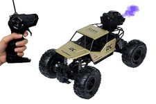 Cable World Remote Control Rock Crawler Mist Smoke Spray Function, High Speed 1:18 Rc Car Toys For Boys 2Wd Off Road Vehicle Monster Truck Rock Climbing Car Toy For Kids,Gold