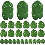 Maydahui 30PCS Tropical Artificial Palm Leaves Monstera Party Decoration 3 Size (Large,Medium,Small) for Hawaiian Luau Party Jungle Beach Theme Table Decorations