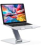 Glangeh Laptop Stand Adjustable Height, Ergonomic Portable Laptop Riser Holder for Desk, Aluminum Foldable Laptop Computer Monitor Stands Compatible with MacBook Air Pro, Dell, HP (10-16")-Silver