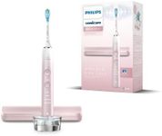 Philips Sonicare DiamondClean 9000 Series Electric Toothbrush - Sonic Toothbrush, Cleaner Teeth and Oral Care, Pink, with 4x C3 Premium Plaque Defense Brush Heads (Model HX9911/79)